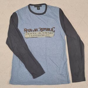 Banana Republic Long Sleeve Shirt Mens Medium Pullover T-shirt Colorblock Casual